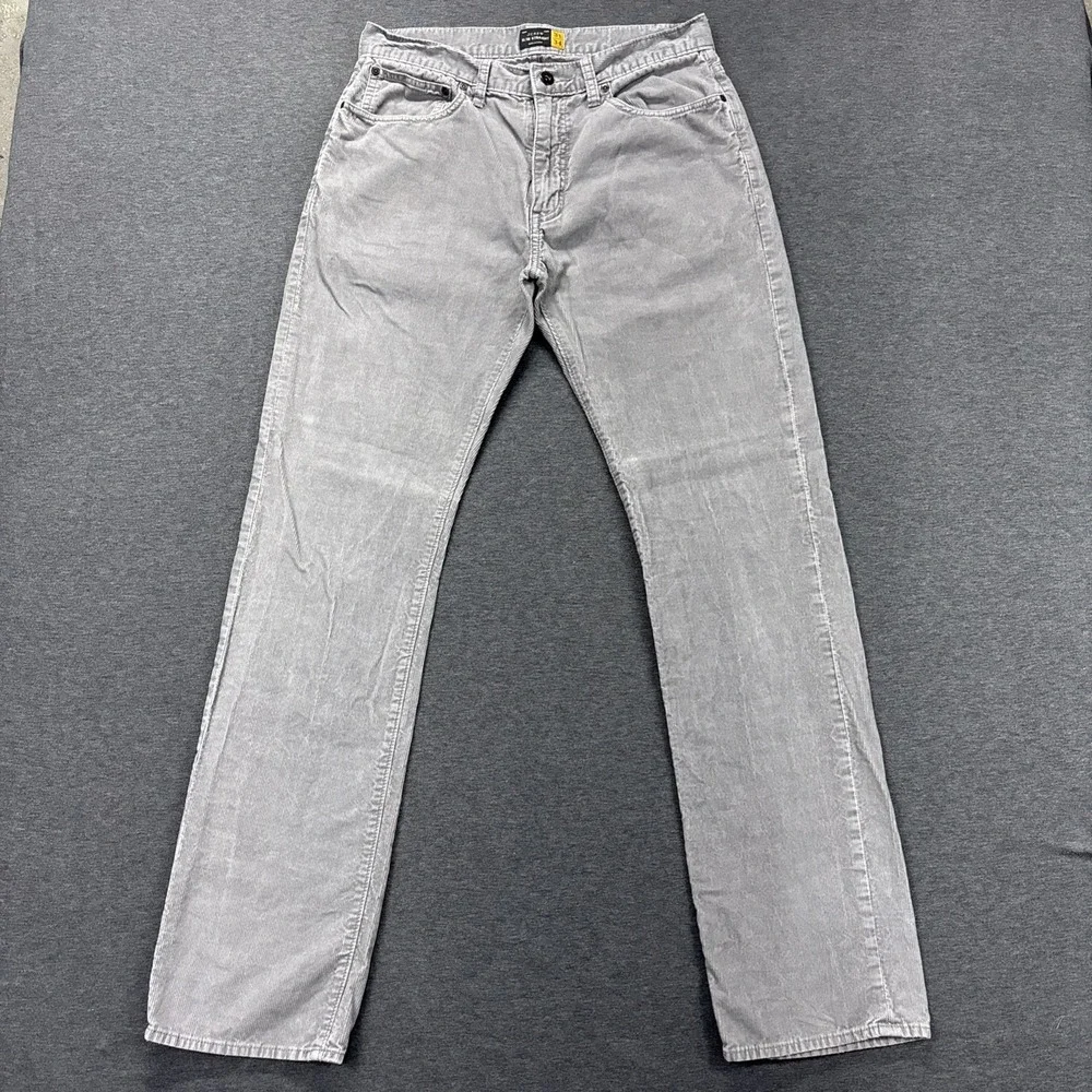 J.Crew Corduroy Pants Mens 31x34 Slim Straight Gray Pin Wale Workwear Outdoors